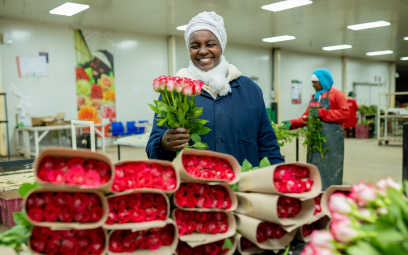 Florence Njeri - pracownica farmy kwiatowej Panda Flower, fot. Fairtrade Deutschland e.V. / Anthony Odamo